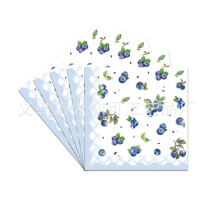 Kit de fournitures de fête sur le thème des myrtilles, ensemble de vaisselle jetable pour fête d'anniversaire, usage occasionnel - Product Image 4
