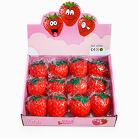 Jouet anti-stress en forme de fraise mignon, mini-balle souple en TPR, jouet de décompression anti-anxiété, jouet sensoriel unisexe à partir de 14 ans