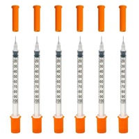 Seringue d'insuline vétérinaire jetable en plastique stérile de 0,3 ml/0,5 ml/1 ml*29 g/30 g/31 g*13 mm/8 mm/6 mm pour porcs/chèvres
