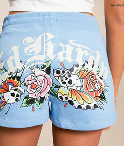 Ensemble 2 pièces pour femme 2026 Y2K : Sweat à capuche zippé et short imprimé tatouage – Style vintage streetwear - Product Image 4