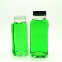 2 Oz 6 Oz 8 Oz 10 Oz 12 Oz 16 Oz Botol Kaca Minuman Persegi Perancis Bening Botol Jus Tekan Dingin dengan Tutup Sekrup Kedap Udara