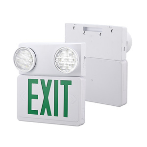 Luz de advertencia de emergencia brillante recargable Caja de luz de salida de punto doble Iluminación de evacuación de batería para uso en interiores Material plástico - Product Image 1
