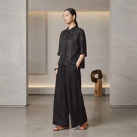 Chemise à col à manches courtes à imprimé floral vintage, 100% soie de mûrier Xiangyunsha, teinture naturelle, vêtement traditionnel fait main, t-shirt