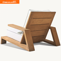 Chaise longue en teck massif, mobilier de jardin extérieur pour parc, cour, patio, appartement, hôtel, école, villa, salle de sport