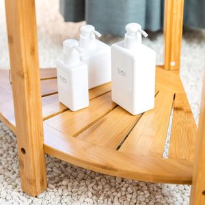 เก้าอี้อาบน้ำไม้ไผ่ Chikata รุ่น 33D X 33W X 43.2H แบบพับได้ พร้อมชั้นวางของ - Product Image 2