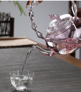 Théière en verre borosilicate transparent moderne, très vendue, avec infuseur, résistante à la chaleur et écologique, idéale comme cadeau promotionnel - Product Image 4