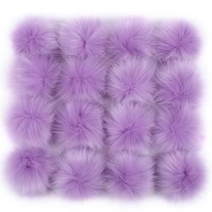 Fabrik preis Großhandel gefälschten Fuchs 12cm Pelz Pompon Faux Waschbär Pelz Pom Pom Ball mit Druckknopf - Product Image 6