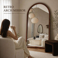 Miroir sur pied géant arqué blanc décoratif de luxe moderne avec grand cadre, miroir mural pour chambre à coucher, dressing, danse