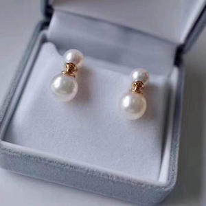 Accesorios de Plata S925 para DIY, Base Vacía para Pendientes de Perlas Dobles con Perlas de 7-9mm, 20395, Accesorio de Joyería - Product Image 3