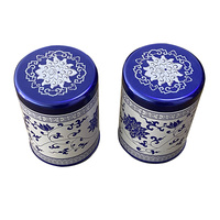Boîte ronde en fer blanc scellée sur mesure avec fermoir et double couvercle intérieur pour le stockage de thé, bonbons, snacks et biscuits