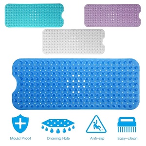 Alfombrilla de Ducha Rectangular Extra Grande de PVC Sólido, Hecha a Máquina, Ecológica, Antideslizante, con Ventosas, Diseño de Burbujas de <span class=keywords><strong>Masaje</strong></span>, Drenaje Rápido - Product Image 6