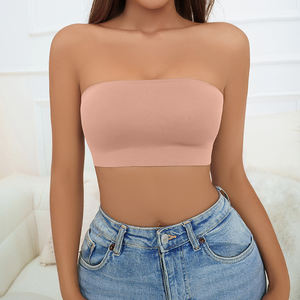 Sharicca sette colori un pezzo da donna senza spalline senza cuciture <span class=keywords><strong>reggiseno</strong></span> senza fili senza imbottitura Anti-slittamento <span class=keywords><strong>reggiseno</strong></span> senza spalline in seta di ghiaccio senza spalline - Product Image 2