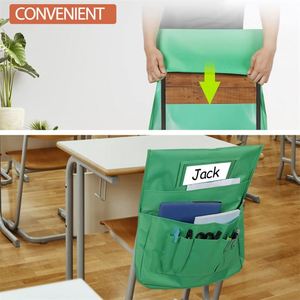 Chair Pockets 1 Pack 18inch Chairback Buddy Pocket Classroom Organizer With Name Slot and 6 Pockets - Product Image 6