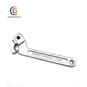 Factory Supply C Shaped Functional Hook Wrench Chrome Vanadium Adjustable Hook Spanner