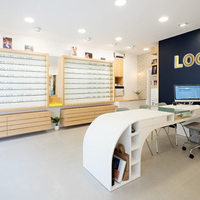 Vitrine de magasin d'optique entièrement personnalisable, présentoir à lunettes, étagère d'exposition, vitrine en verre pour magasin de lunettes, décoration de magasin