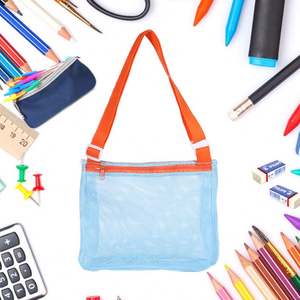 Kids Mesh Beach Bag for <b>Shell</b> Collecting and Toy Storage - Foldable Summer Tote for Boys & Girls, Promotional Giveaway - Product Image 3