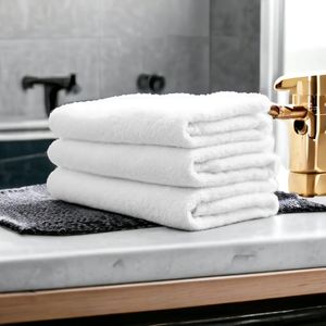 Ensemble de serviettes de bain en couleur unie, écologiques, hypoallergéniques, pour adultes - Douces, durables, respectueuses de la peau, séchage rapide, 100% polyester - Product Image 5