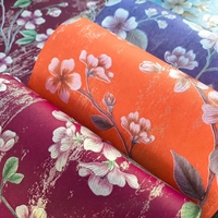 Papier d'emballage floral de luxe rétro de style chinois, série Tao Yuan, papier gaufré à feuille d'or pour les fleuristes et les fournitures de design floral