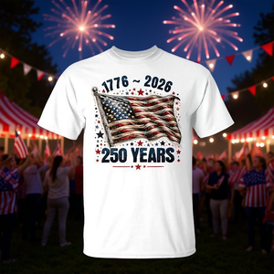 Camiseta con bandera y estrellas, 250 años, 1776, 2026, ropa para celebrar el Día de la Independencia de los Estados Unidos - Product Image 3
