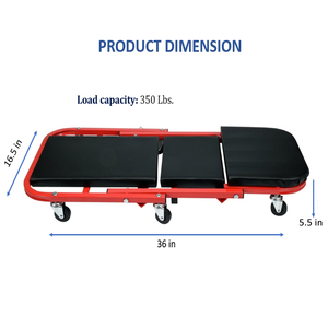 Siège d'atelier pliable et réglable 2-en-1 de 36 pouces, convertible, en acier robuste et vinyle, pour garage et atelier automobile GAPGAR044 - Product Image 5