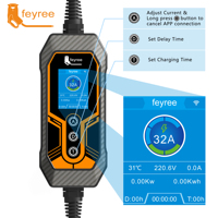 Chargeur de voiture électrique Feyree 11KW Type 2 / GBT avec prise WIFI, application intelligente, phase 3, 16A, avec câbles de charge à prise CEE 3 broches