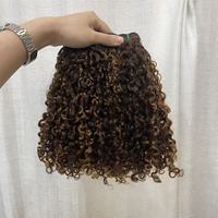 Superbe tissage double drawn en promotion, lots de cheveux bouclés Pixie avec mèches, extensions de cheveux humains bruts vietnamiens en gros pour revendeurs
