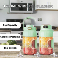 1200ml 10-blads roestvrijstalen automatische blender met multifunctioneel LED-display, draadloos oplaadbaar ontwerp, voor fruit en groenten
