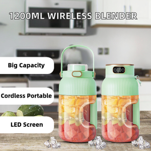 Blender automatique en acier inoxydable à 10 lames de 1200 ml, multifonction, écran LED, <span class=keywords><strong>design</strong></span> sans fil rechargeable, fruits et légumes - Product Image 3