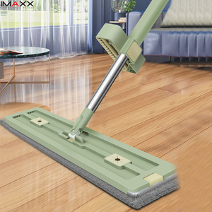IMAXX 360智能超细纤维魔术手柄旋转挤压平板拖把套装，带2pcs清洁布，用于家庭地板清洁 - Product Image 1