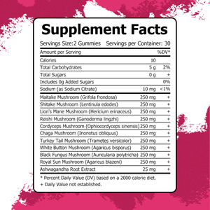 Gummies véganes sans sucre à base de complexe de champignons OEM ODM 2529 MG Ashwagandha pour le soutien cognitif, l'équilibre de l'humeur, la relaxation et le système immunitaire - Product Image 3