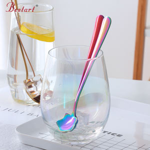 Ensemble de cuillères à glace, confiture et miel BUYERSTAR en acier inoxydable plaqué or, forme de fleur d'étoile, manche long, écologique, pour les fêtes, effet miroir - Product Image 6