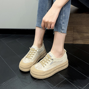 Spring 2026 model casual shoes - breathable, simple <b>canvas</b> shoes, slim style, versatile trendy shoes, retro single shoes, lightw - Product Image 1