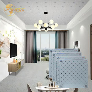 Panneau mural de plafond en plastique <span class=keywords><strong>PVC</strong></span> <span class=keywords><strong>rigide</strong></span> léger <span class=keywords><strong>grille</strong></span> de plafond facile pour décor de salle de sport intérieur extérieur sous-sols d'hôpitaux ignifuges - Product Image 1