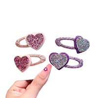 Nouvelles pinces à cheveux cœur à paillettes pour enfants, pinces BB pour filles, pinces latérales pour franges, accessoires de cheveux mignons de haute qualité pour bébés, parfaits pour les mariages.