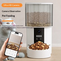 Distributeur de nourriture pour animaux de compagnie de grande capacité 4L avec contrôle des portions temporisé, caméra de vision nocturne et double alimentation de secours pour usage domestique