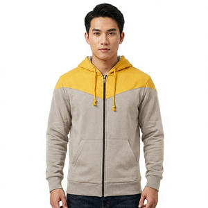 เสื้อฮู้ดซิปผู้ชายผ้าฝ้าย KFH06 เนื้อนุ่มพิเศษ ทันสมัย สีพื้น หนา แฟชั่น ผ้าผสมหนัก 380 กรัม ผ้าฟลีซถัก - Product Image 4