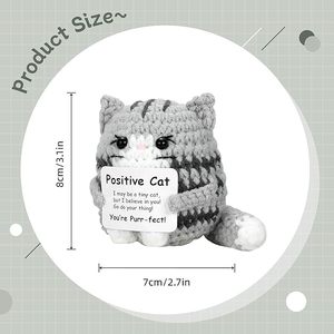 Mini-animaux en crochet positifs en gros pour cadeaux, poupées tricotées à la main inspirantes, cadeaux motivants en coton PP - Product Image 2