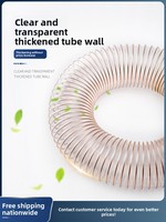 Tuyau d'aspiration industriel en polyuréthane (PU) renforcé de fil d'acier cuivré, pour copeaux de bois, transparent, pour le travail du bois