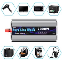 Onduleur Pur Sinus HOULI 24V vers 220V 7000 Watts pour Voiture, Convertisseur de Puissance CC 12V vers CA 220V 7000W