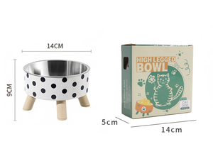 Tikar Kaki Anti selip pemberi makan hewan peliharaan, empat kaki tinggi makan kucing Anti tumpah dapat disesuaikan Stainless Steel mangkuk anjing naik - Product Image 5