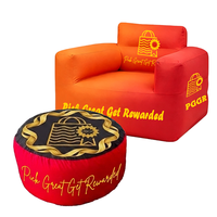 Individuelles Logo Werbe-Aufblasbares Sofa TPU Luftcouch mit Volldrucktechnik für Ausstellungen Messen Events Hintergrund
