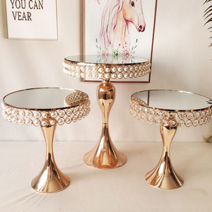 उच्च 2 स्तरीय मोती शादी की लक्जरी गोल्डन जन्मदिन केक बेस - Product Image 4