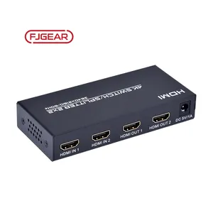 Fjgear черная поддержка 3,5 мм и Spdif оптоволоконный Аудио Выходной матричный Hdmi разветвитель 2 в 2