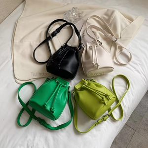 New Casual Mini Ladies Hand Bags Female PU Leather <b>Small</b> Single Shoulder Crossbody Bag <b>Bucket</b> Leather Bag Tanjing - Product Image 2