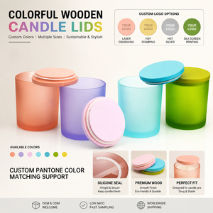 Couvercle de bougie en bois WeWood du Vietnam, couleur Pantone, finition mate, en pin peint, hermétique pour bougies parfumées - Product Image 3