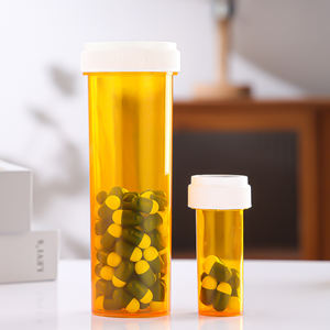 ขวดยาทรงกระบอกพลาสติกทรงกระบอกทรงกระบอกสีส้มสำหรับเด็ก10-60 DRAM ภาชนะบรรจุภัณฑ์สำหรับใส่ยาเม็ดยา - Product Image 6