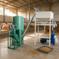Petite ligne de production complète de granulés d'aliments pour animaux, usine de fabrication d'aliments pour volailles et bétail de 1000 kg/h pour ferme de poulets, porcs, bovins et ovins
