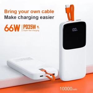 Mini batterie externe portable haute capacité 20000mAh 10000mAh avec câbles intégrés, affichage, chargeur mobile PD22.5W pour smartphone, utilisation en extérieur - Product Image 5