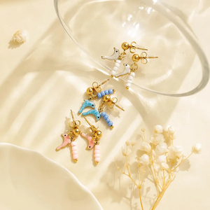 ต่างหูรูปปลาโลมา สไตล์มหาสมุทร ชุบทอง 18K บนสแตนเลสสตีล 304 ชุบสูญญากาศ ดีไซน์หรูหรา สำหรับผู้หญิง เครื่องประดับสุดสง่างาม - Product Image 6