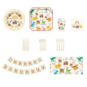 Platos de Papel de Dinosaurio DAMAI, Decoraciones Desechables para Fiesta de Dinosaurios, Suministros para Fiestas, Vajilla para Fiesta de Cumpleaños, Juego para 8 Personas - Product Image 4